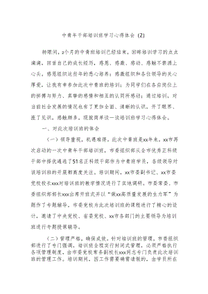 中青年干部培训班学习心得体会（2）.docx