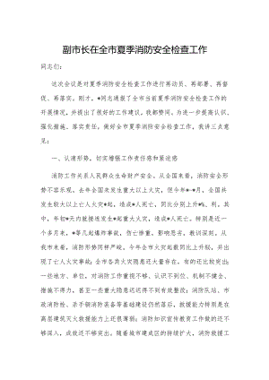 副市长在全市夏季消防安全检查工作.docx