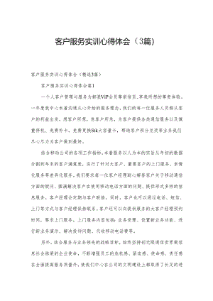 客户服务实训心得体会（3篇）.docx