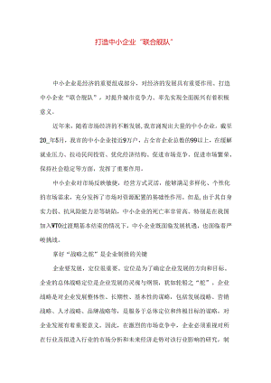 打造中小企业“联合舰队”.docx