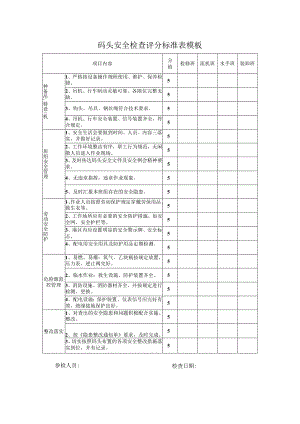 码头安全检查评分标准表模板.docx