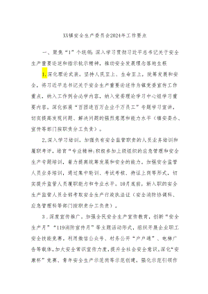 XX镇安全生产委员会2024年工作要点.docx