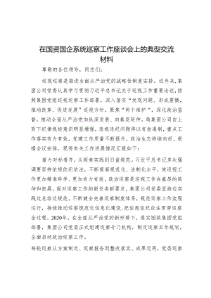 在国资国企系统巡察工作座谈会上的典型交流材料&关于深化巡察整改日常监督的实践与思考.docx