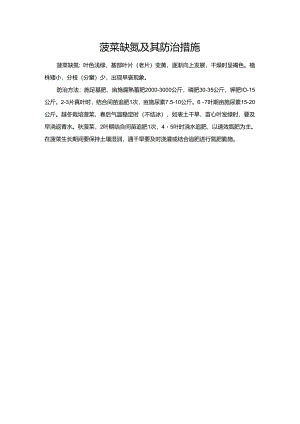 菠菜缺氮及其防治措施.docx