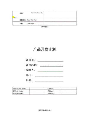 HW产品的开发项目的计划清单实用模板.docx