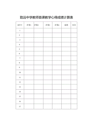 致远中学教师首课教学心得成绩计算表.docx