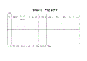 公司停置设备（车辆）移交表.docx