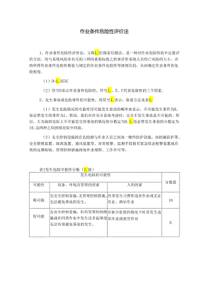 作业条件危险性评价法模板.docx