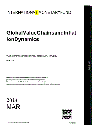 IMF-全球价值链与通货膨胀动态（英）-2024.3_市场营销策划_2024年市场报告-3月第4周_.docx