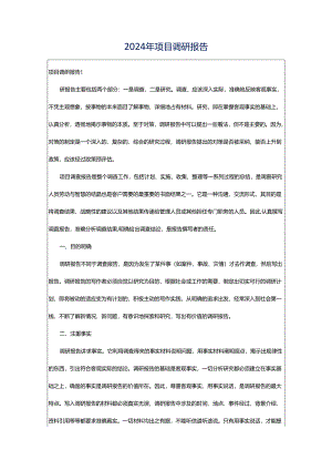 2024年项目调研报告.docx