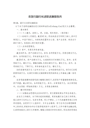 农发行副行长述职述廉报告.docx