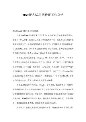 20xx新人试用期转正工作总结.docx
