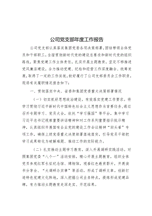 公司党支部年度工作报告.docx