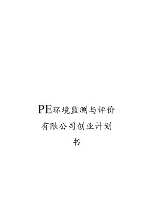 PE环境监测与评价有限公司创业计划书.docx