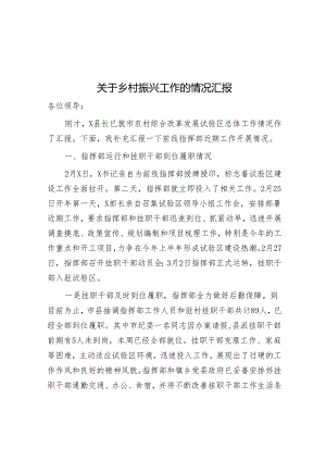 关于乡村振兴工作的情况汇报&专题组织生活会个人发言提纲.docx