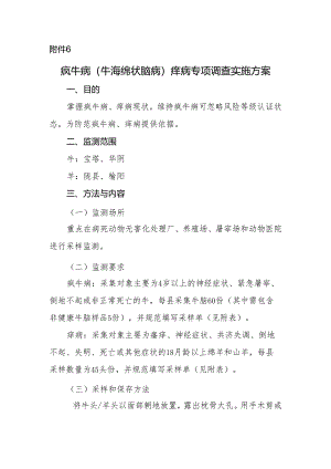 疯牛病（牛海绵状脑病）痒病专项调查实施方案.docx
