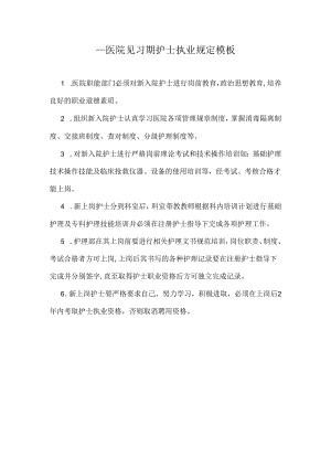 ____医院见习期护士执业规定模板.docx