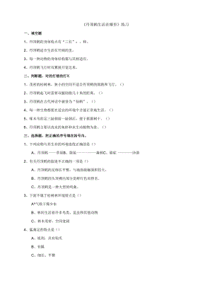 小学科学粤教粤科版六年级下册《丹顶鹤生活在哪里》练习（含答案）.docx