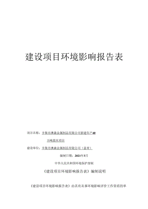 辛集市澳森金属制品有限公司新建年产40万吨拔丝项目环境影响报告.docx