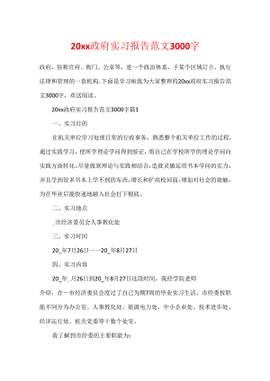 20xx政府实习报告范文3000字.docx