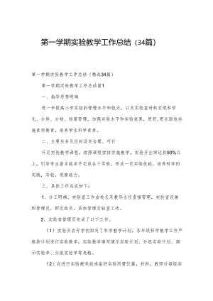 第一学期实验教学工作总结（34篇）.docx