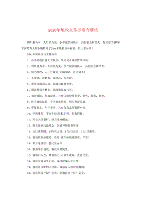 2024年地税宣传标语有哪些.docx