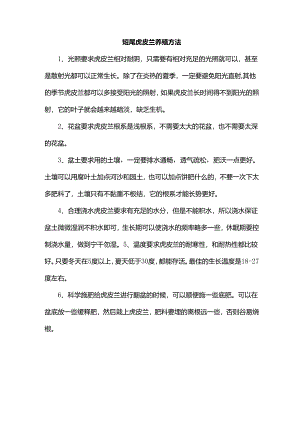 短尾虎皮兰养殖方法.docx