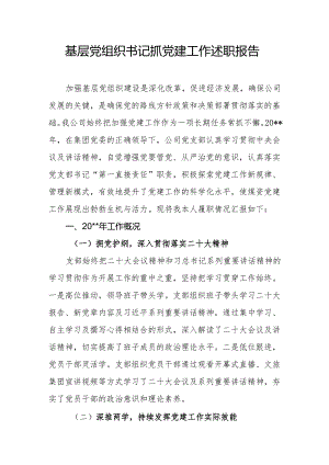 基层党组织书记抓党建工作述职报告5.docx