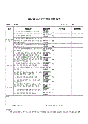 火电消防安全隐患检查表.docx