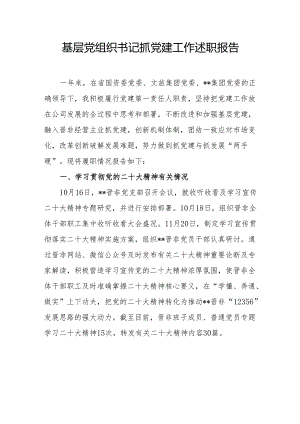 基层党组织书记抓党建工作述职报告18.docx