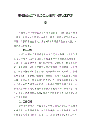 市校园周边环境综合治理集中整治工作方案.docx