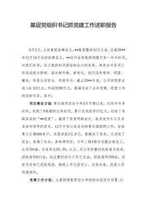 基层党组织书记抓党建工作述职报告14.docx