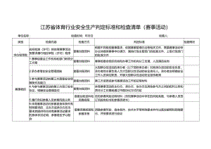 江苏省体育行业安全隐患判定标准和检查清单.docx
