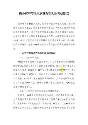 镇小农户与现代农业有机衔接调研报告.docx