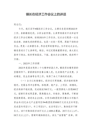 镇长在经济工作会议上的讲话.docx