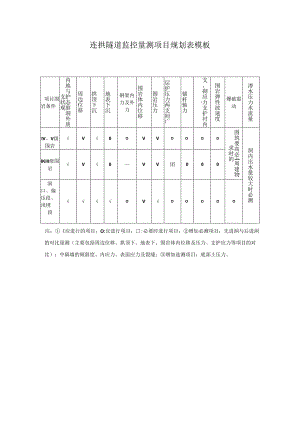 连拱隧道监控量测项目规划表模板.docx