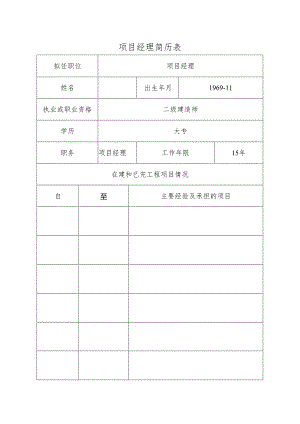 项目经理简历表.docx