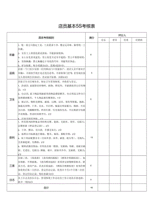 店员基本5S考核表.docx
