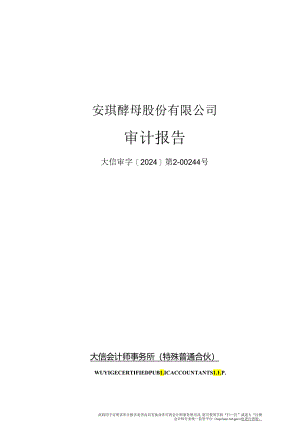 安琪酵母安琪酵母股份有限公司审计报告.docx
