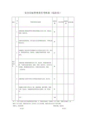 安全目标管理责任考核表（综治员）.docx