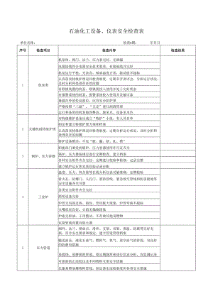 石油化工设备仪表安全检查表.docx