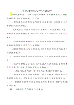 项目安环科科长安全生产责任清单.docx