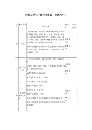 水库安全生产督导检查表模板.docx