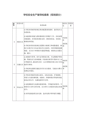 学校安全生产督导检查表模板.docx