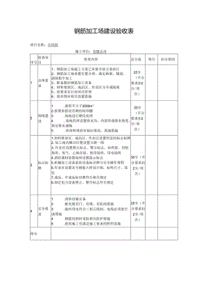 钢筋加工场建设验收表.docx