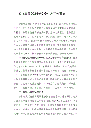 省体育局2024年安全生产工作要点.docx