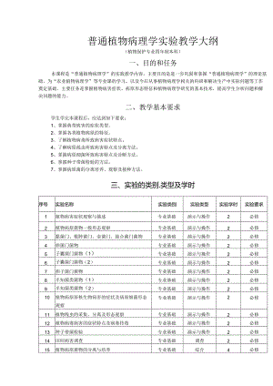普通植物病理学实验教学大纲.docx