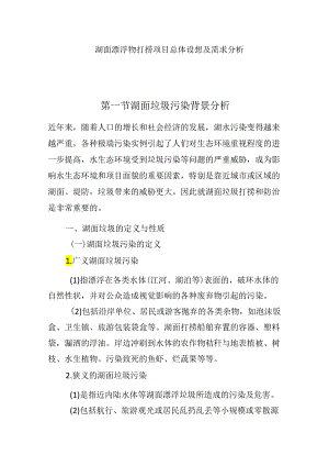 湖面漂浮物打捞项目总体设想及需求分析.docx
