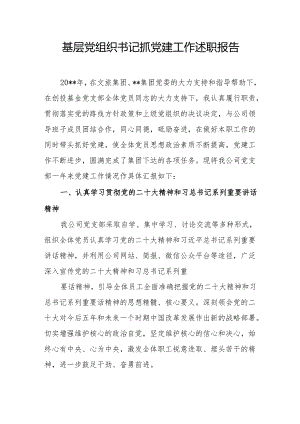 基层党组织书记抓党建工作述职报告11.docx