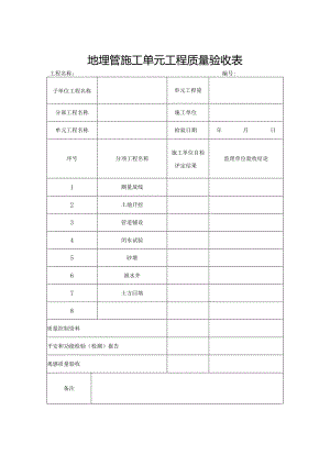 地埋管施工单元工程质量验收表.docx